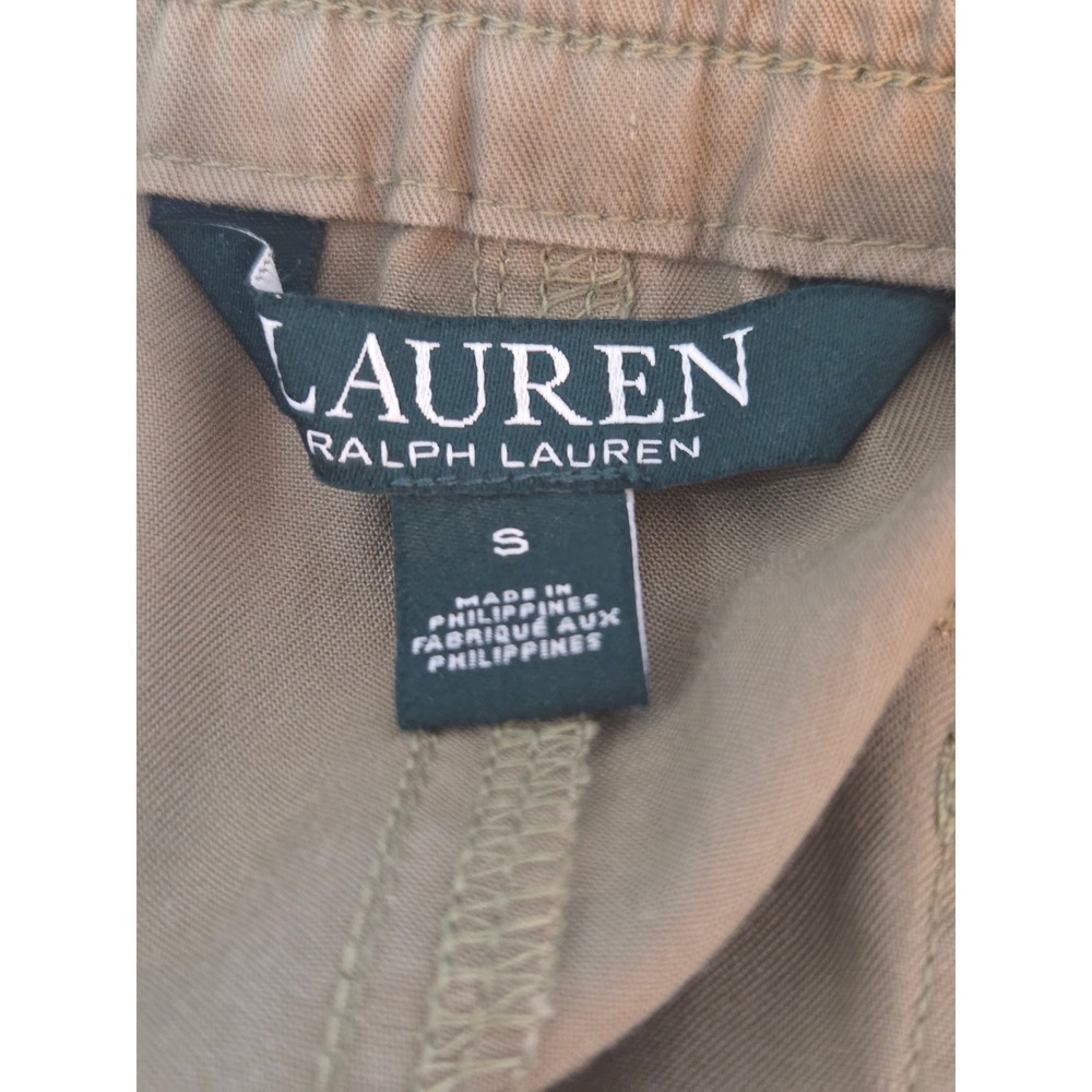 Lauren Ralph Lauren Maxi Skirt S Olive Green Lyocell Cargo Utility Split Earthy - Picture 6 of 12